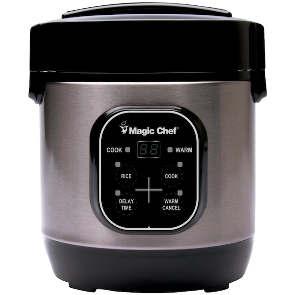 Magic Chef Stainless Steel 3-Cup Rice Cooker MCSRC03ST